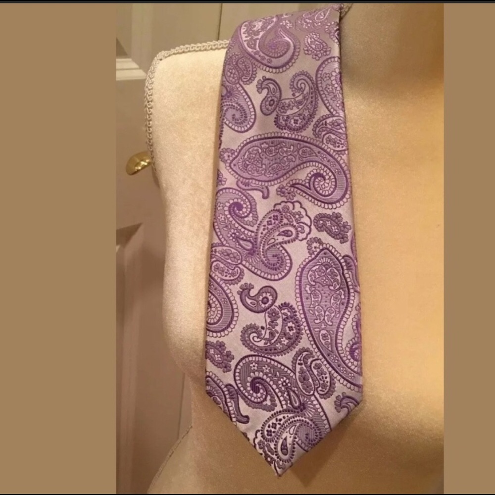 Pink Paisley Tie Milan Italy Microfiber Regular